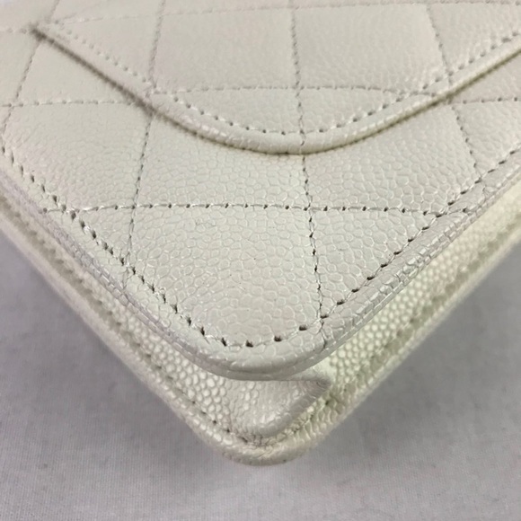 CHANEL Off White Caviar Melody Wallet on Chain w/ GHW - Picture 8 of 8